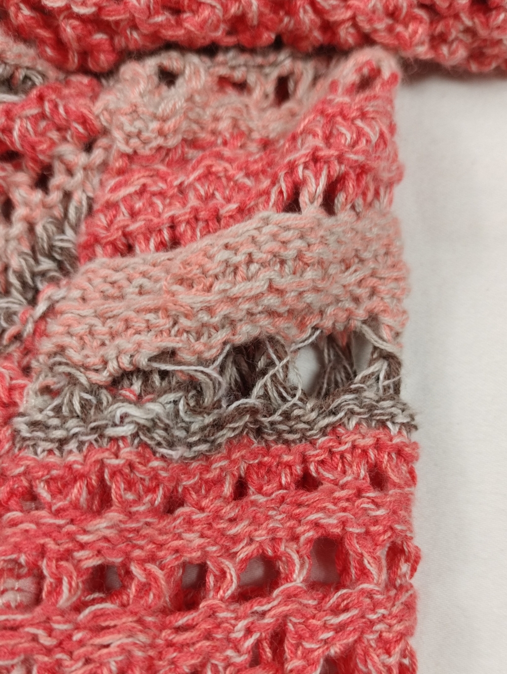Style & Co. Open Front Crochet Cardigan Sweater - Orange and Gray Size XS - Picture 9 of 10